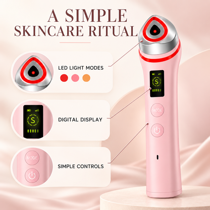 Ager Booster Pro LED Face & Neck Massager – Pink