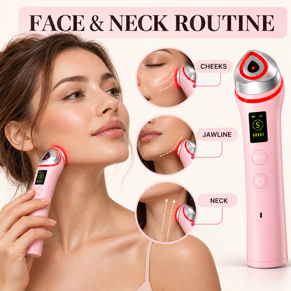 Ager Booster Pro LED Face & Neck Massager – Pink